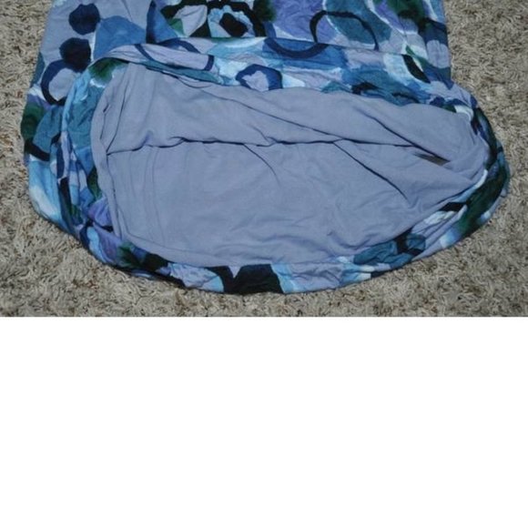 Womens Skirt Blue Circle Large Elastic Waist Bubble Hem Lined Simply Vera Wang - Picture 4 of 5